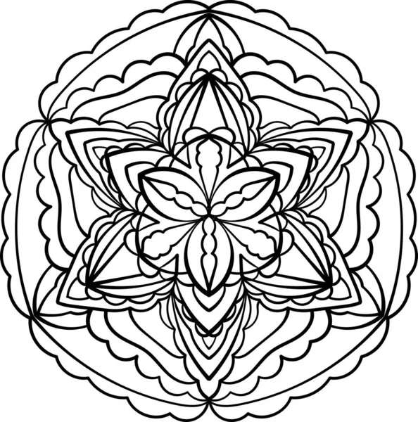 Adorno Abstracto Mandala Elemento Decorativo Patrón Encaje Doodle Ilustración Vectorial — Archivo Imágenes Vectoriales