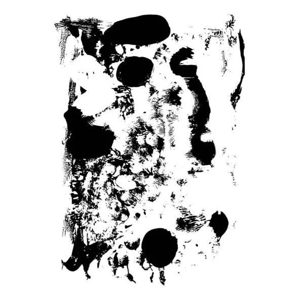 Dirty Smeared Grunge Texture Black Blots Brush Strokes Vector Illustration — Stock Vector