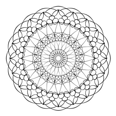 Soyut karalama süsü. Mandala deseni. Vektör illüstrasyonu.