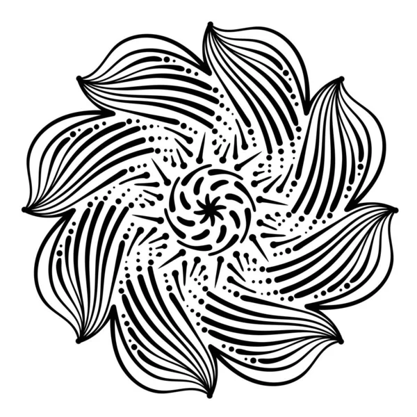 抽象的装饰 曼达拉模式 雅致的花边涂鸦矢量插图 — 图库矢量图片