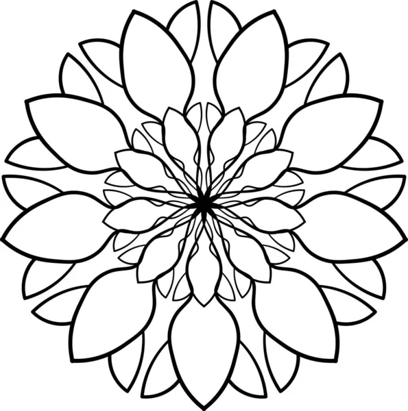 抽象的な花の装飾 マンダラ パターン エレガントなレースの落書きベクターのイラスト — ストックベクタ
