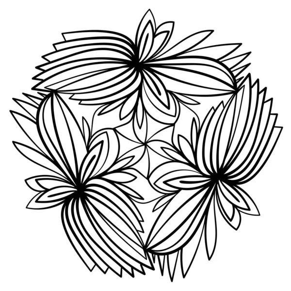 Ornement Floral Abstrait Modèle Mandala Illustration Vectorielle Dentelle Doodle Élégante — Image vectorielle