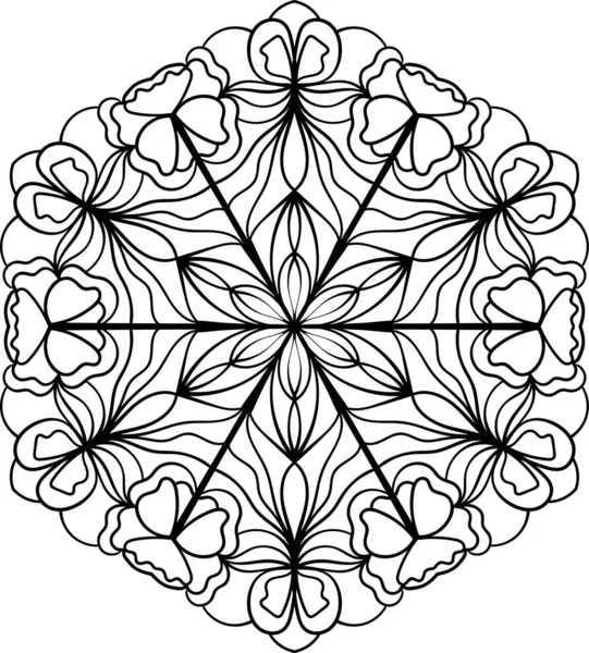 Abstraktní Ozdoba Mandala Vzor Elegantní Krajka Doodle Vektorová Ilustrace — Stockový vektor