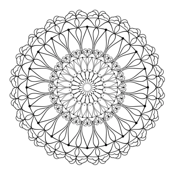 Mandala Ozdoba Koronkowy Wzór Kółku Ilustracja Bazgrołów Element Graficzny Wektora — Wektor stockowy