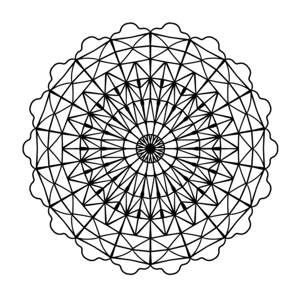 Mandala Ornament Lace Pattern Circle Doodle Illustration Vector Graphic Design — Stock Vector