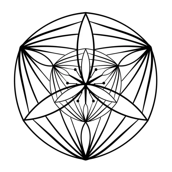 Adorno Mandala Patrón Encaje Círculo Ilustración Doodle Elemento Diseño Gráfico — Vector de stock