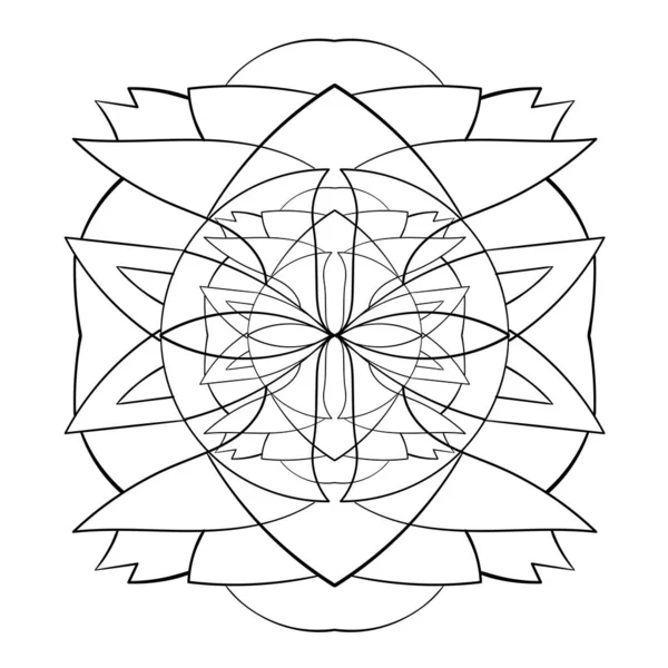 Mandala Prydnad Spetsmönster Cirkel Doodle Illustration Vektorgrafiskt Designelement — Stock vektor