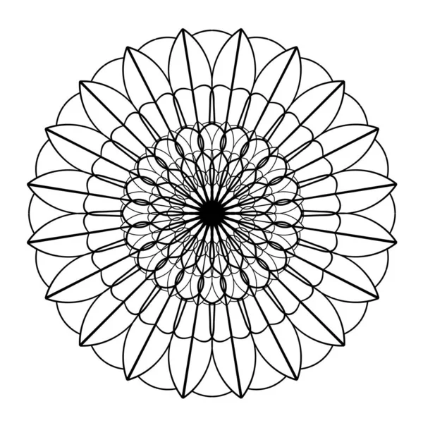 Ornement Mandala Dentelle Cercle Illustration Caniche Élément Conception Graphique Vectorielle — Image vectorielle