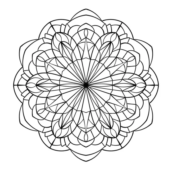 Adorno Mandala Patrón Encaje Círculo Ilustración Doodle Elemento Diseño Gráfico — Archivo Imágenes Vectoriales