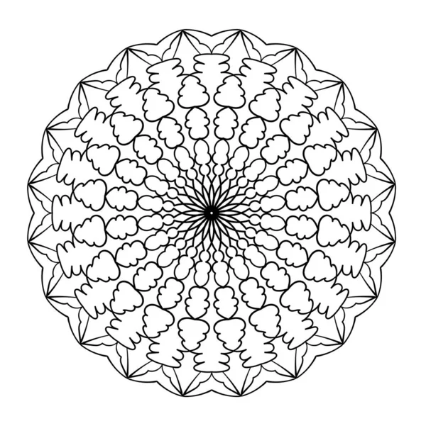 Mandala Ornament Kantpatroon Cirkel Doodle Illustratie Vectorelement Grafisch Ontwerp — Stockvector