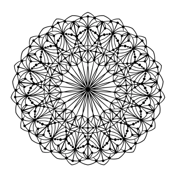Mandala Ornament Lace Pattern Circle Doodle Illustration Vector Graphic Design — Stock Vector
