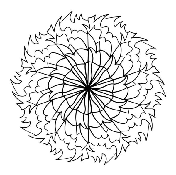 Mandala Dísz Csipke Minta Körben Doodle Illusztráció Vektorgrafikai Tervezési Elem — Stock Vector
