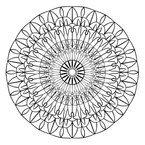 Mandala Ornament Spitzenmuster Kreis Gekritzelte Illustration Vektorgrafisches Gestaltungselement — Stockvektor