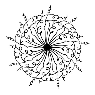 Soyut karalama grafik süsü. Vektör illüstrasyonu.