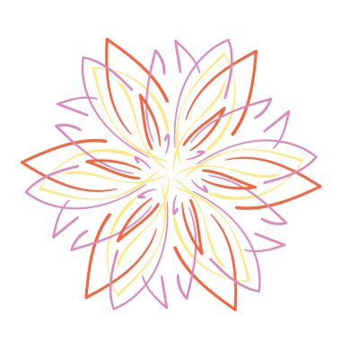 Soyut karalama grafik çiçek süsü. Vektör illüstrasyonu.