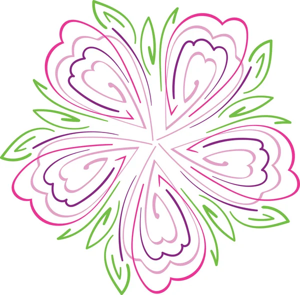 Ornement Floral Graphique Abstrait Doodle Illustration Vectorielle — Image vectorielle