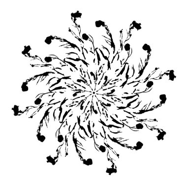 Çemberin içinde soyut karalama kalıbı. Vektör illüstrasyonu.