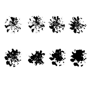 Dağınık lekeli soyut grunge izleri ve sıkıntılı bir etkisi var. Vektör illüstrasyonu.