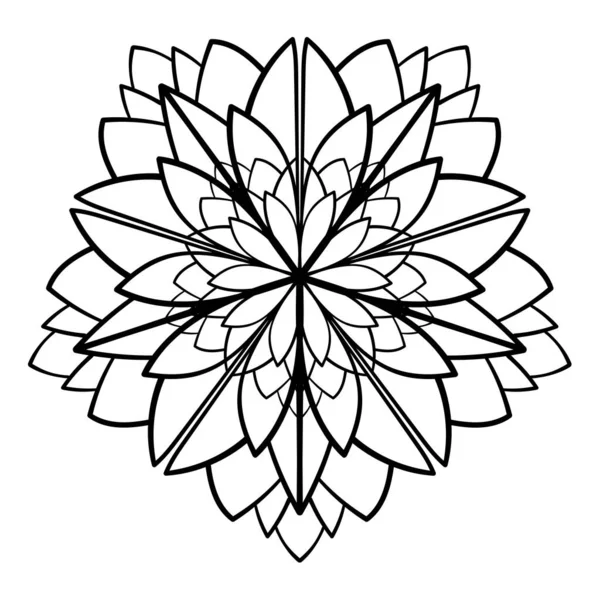 Abstrato Floral Doodle Mandala Padrão Ilustração Vetorial —  Vetores de Stock