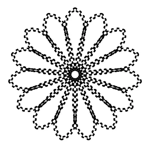 Patrón Garabato Abstracto Círculo Forma Floral Ilustración Vectorial — Vector de stock