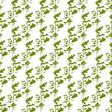 Bitkisel elementlerle kusursuz desen. Minimalist tarzda dekoratif arkaplan, vektör illüstrasyonu.