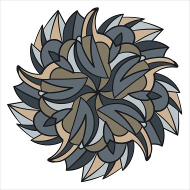Soyut karalama süsü. Vektör mandala deseni.
