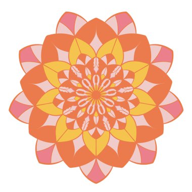 Yuvarlak karalama süsü. Vektör çizimi. Dekoratif tasarım ögesi.