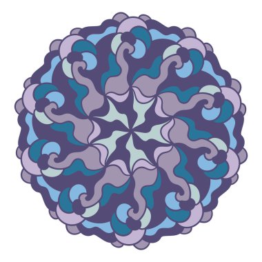 Yuvarlak karalama süsü. Vektör çizimi. Dekoratif tasarım ögesi.