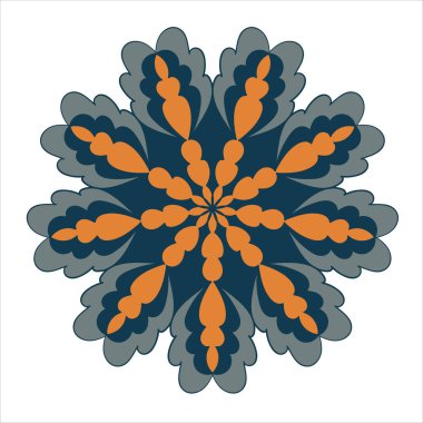 Soyut karalama mandala süsü. Vektör grafik tasarım ögesi.