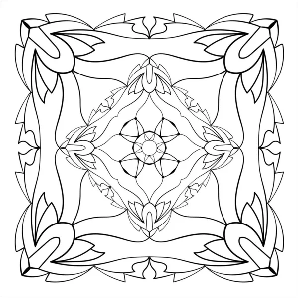 Абстрактная Рамка Граница Украшение Каракулей Элемент Векторного Графического Дизайна — стоковый вектор