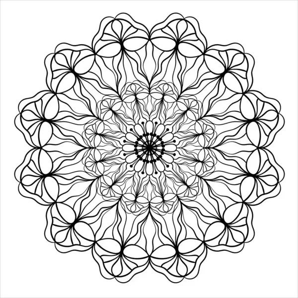Adorno Mandala Garabato Redondo Abstracto Elemento Diseño Gráfico Vectorial — Archivo Imágenes Vectoriales