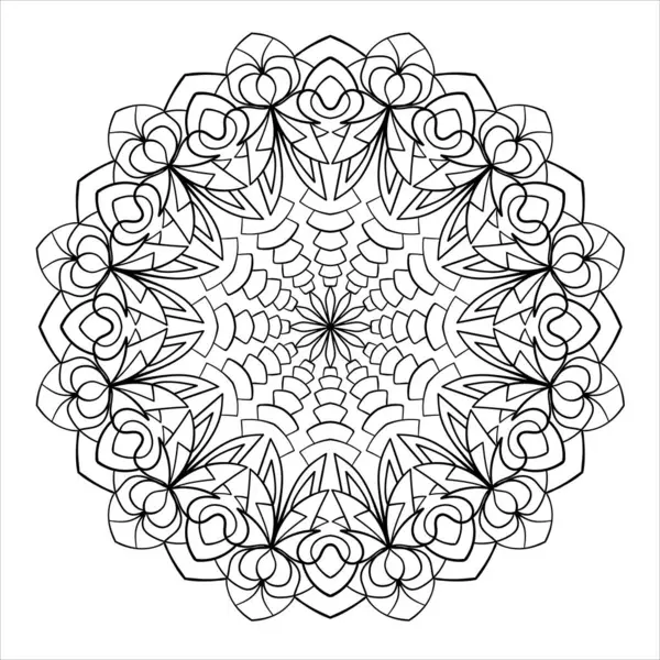 Abstract Rond Doodle Mandala Ornament Vectorelement Grafisch Ontwerp — Stockvector