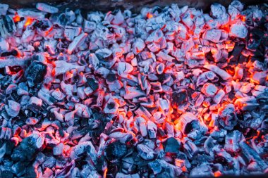 Brezilya 'da sıcak kömür. Piknikte barbeküye hazırlanıyorum..