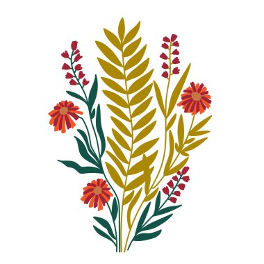 Çiçek maddesi. Vektör botanik grafik tasarımı.