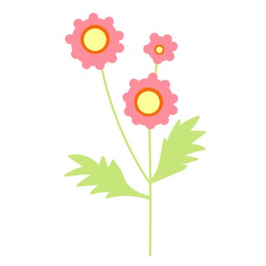 El çizimi çiçeğin vektör çizimi. Şirin karalama doğa elementi.