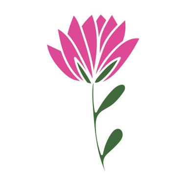 El çizimi çiçeğin vektör çizimi. Şirin karalama doğa elementi.