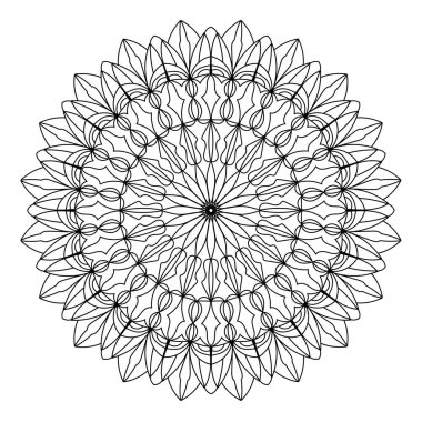 Boyama kitabı için mandala yuvarlak deseni. Dekoratif süs. Stres önleyici tasarım ögesi.