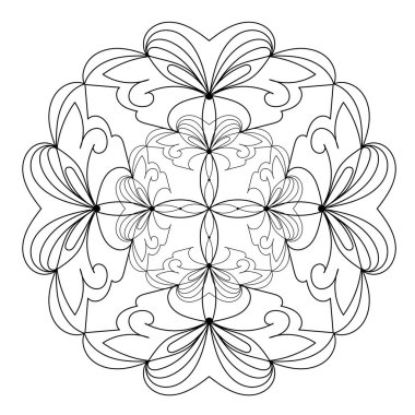 Boyama kitabı için mandala yuvarlak deseni. Dekoratif süs. Stres önleyici tasarım ögesi.