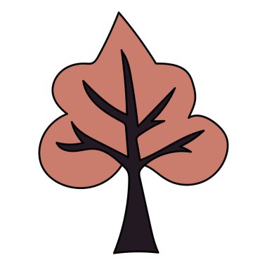 Sonbahar yaprağı. Çizgi film vektör illüstrasyonu.