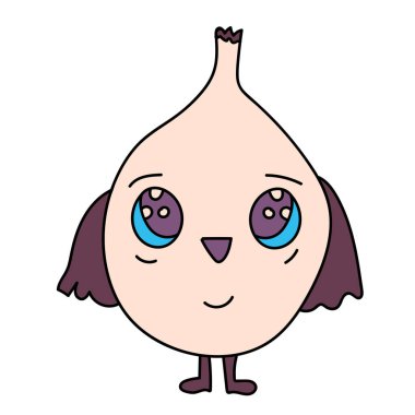 Sevimli yaratık. Çizgi film görüntüsü. Vektör illüstrasyonu.