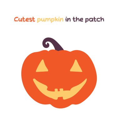 Cadılar Bayramı vektör tasarımı. Şirin balkabağı..