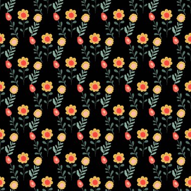 Moda minimalist tarzında sevimli bir yaratıcılık geçmişi var. Çiçek elementli vektör dokusu.