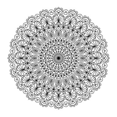 Soyut yuvarlak mandala deseni. Süslü arabesk. Vektör tasarım ögesi.