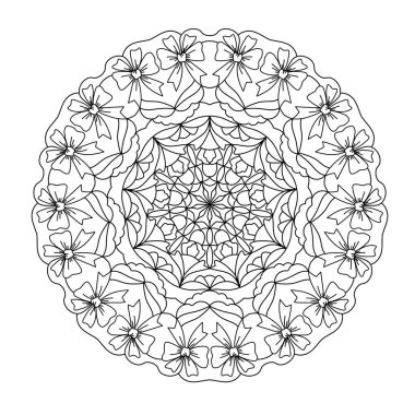 Soyut yuvarlak mandala deseni. Süslü arabesk. Vektör tasarım ögesi.