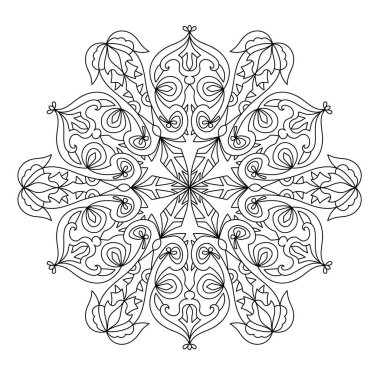 Soyut yuvarlak mandala deseni. Süslü arabesk. Vektör tasarım ögesi.