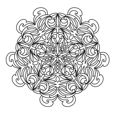 Soyut yuvarlak mandala deseni. Süslü arabesk. Vektör tasarım ögesi.