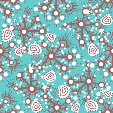 Soyut karalama süslemeleriyle kusursuz desen. Vektör dokusu.