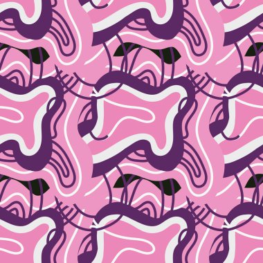 Soyut karalama süslemeleriyle kusursuz desen. Vektör dokusu.