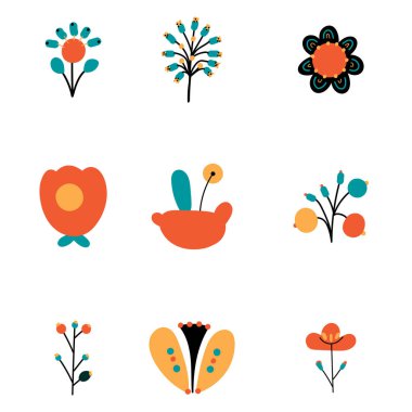 Soyut karalama tasarım elementleri..