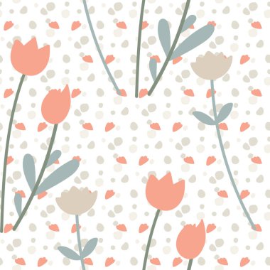 Bitkisel elementlerle kusursuz desen. Yüzey tasarımı için çiçek arkaplanı.